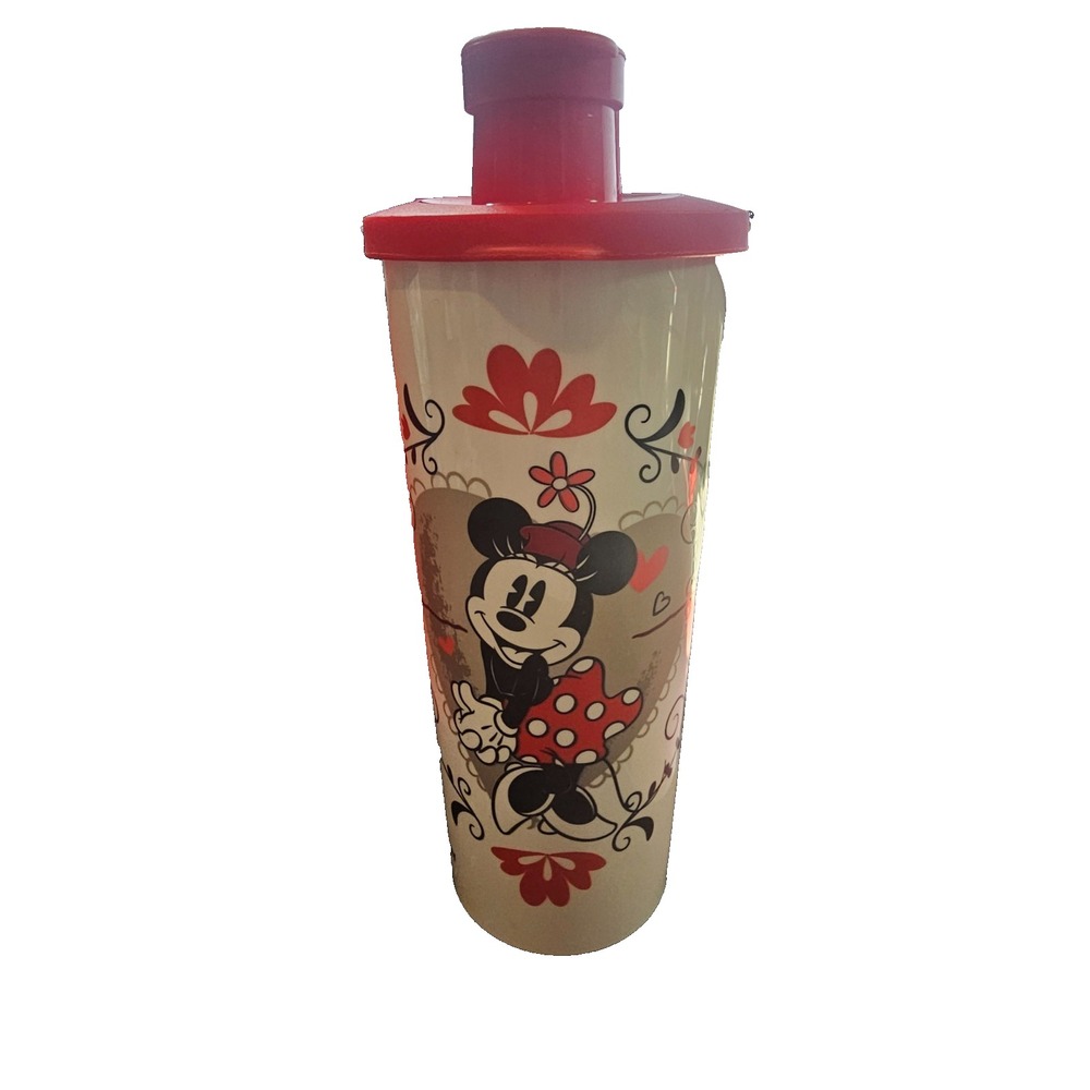 Tupperware Disney Flip Top 16 oz Tumblers Minnie and Donald NEW With Bonus Bowl